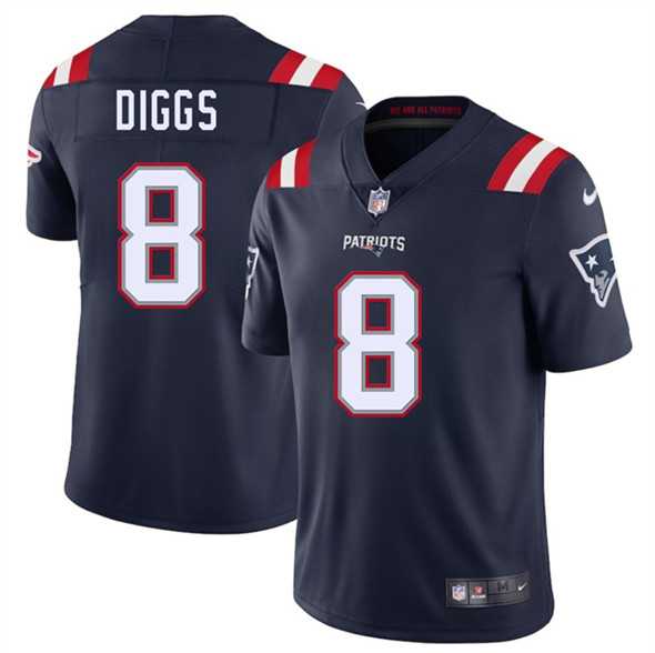 Men & Women & Youth New England Patriots #8 Stefon Diggs Navy 2025 Vapor Limited Stitched Jersey->new england patriots->NFL Jersey